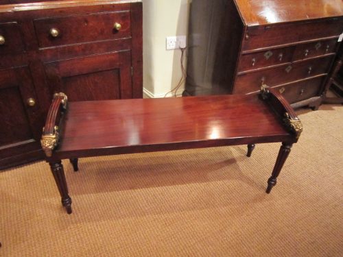 Fine George III Adams Style Mahogany & Ormolu Hall Seat