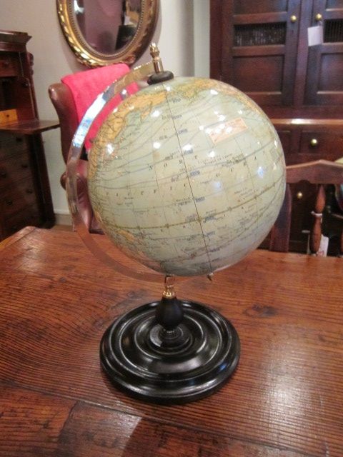 1920'S Bacon's 8" Plaster Terrestrial Globe