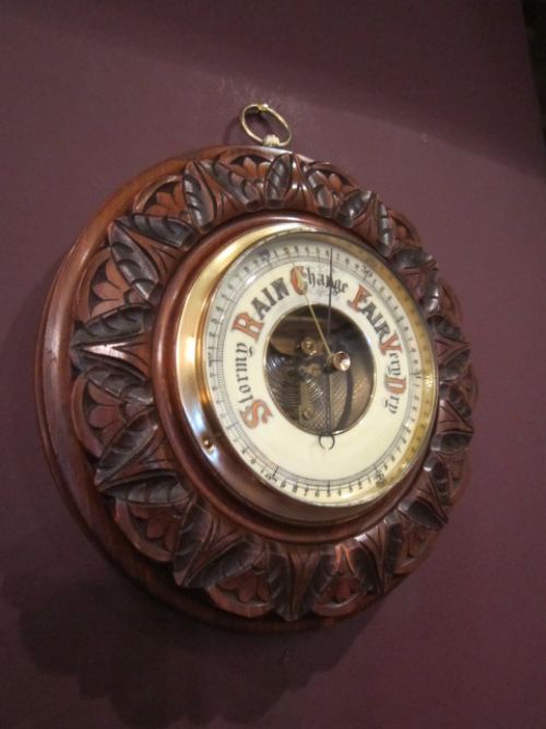 Decorative Victorian Polished Walnut Barometer