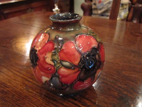Moorcroft Flambe Glazed Anemone Vase