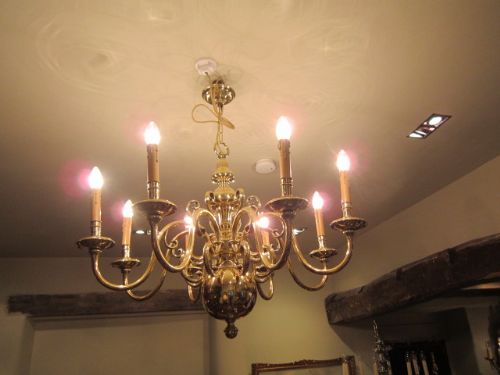 Superb Edwardian Cast Bronze Chandelier