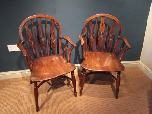 Superb Pair of Regency 'Bullseye' Windsor Armchairs