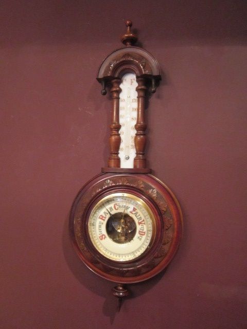 Small Victorian Walnut Banjo Barometer