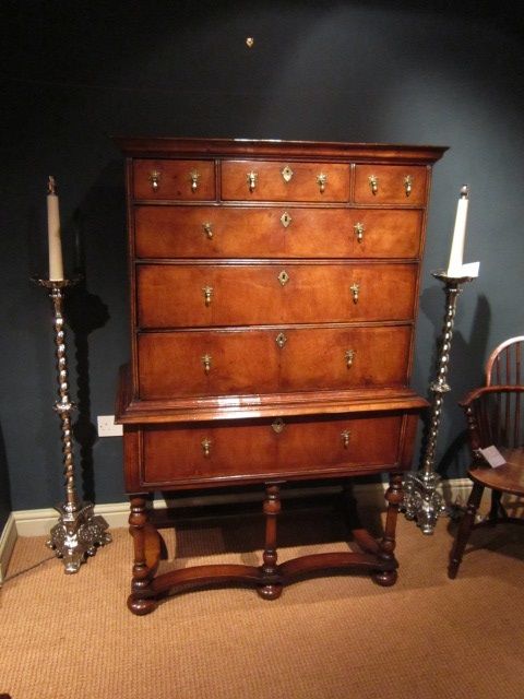 Original George I Period Walnut Chest on Stand