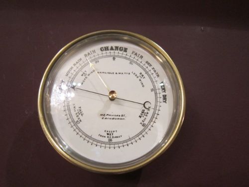 Quality Victorian Brass & Steel Marine Barometer