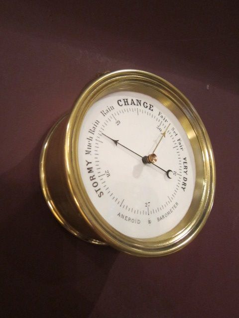 Miniature Victorian Brass Marine Barometer