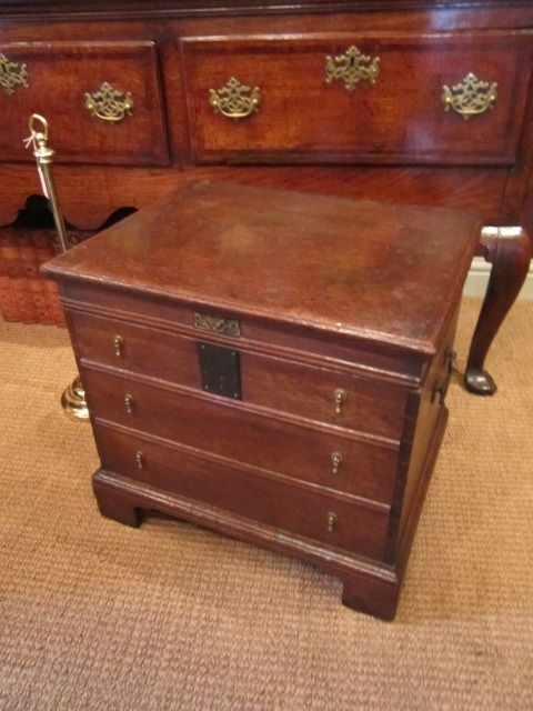 Small George I Period Oak 'Box' Coffer