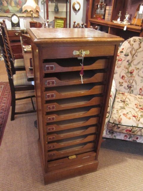 High Quality Edwardian Polished Oak Filing Cabinet