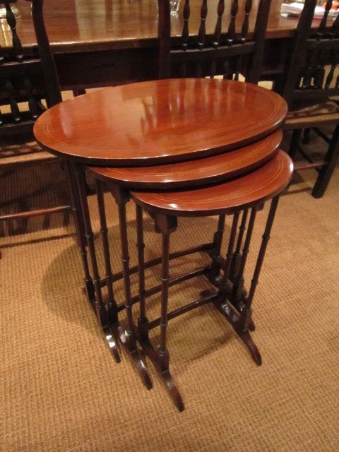 Nest of Edwardian Inlaid Occasional Tables