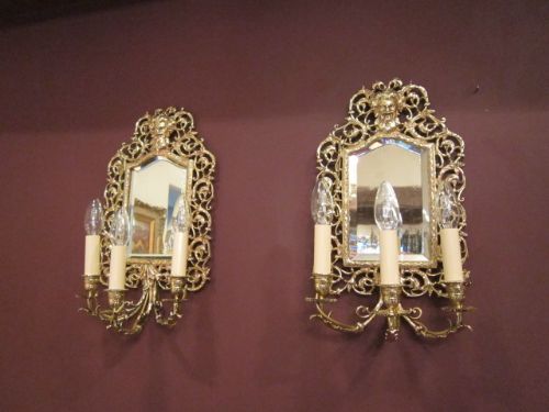 Top Quality Pair of Victorian Mirror Wall Scounces