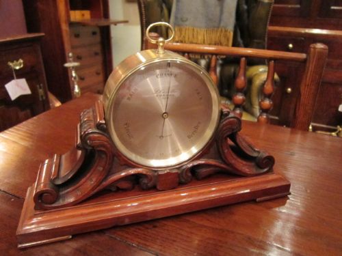 Superb Victorian Marine Barometer in Stand
