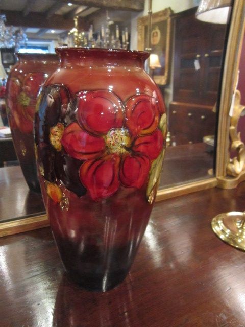 Tall Impressive Moorcroft Flambe Clematis Vase