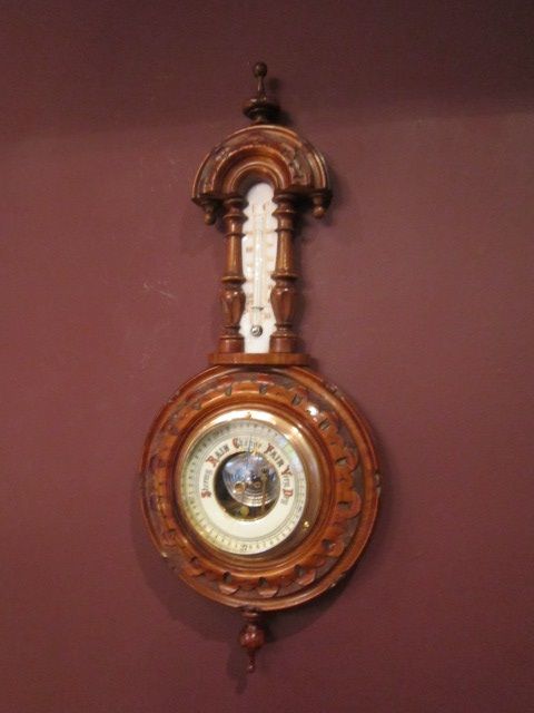 Small Victorian Walnut Banjo Barometer