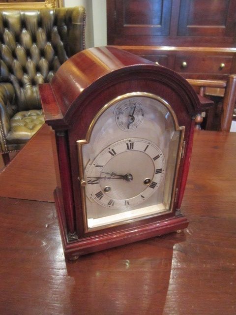 Small Edwardian Mahogany Striking Mantel Clock