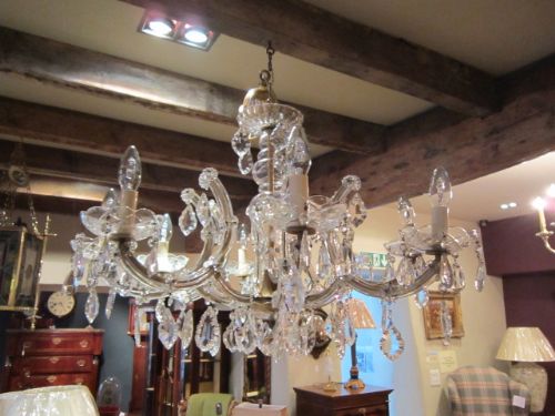 Stunning Edwardian Crystal Cut Glass Chandelier