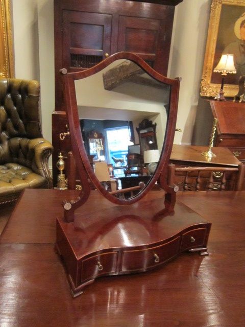 Superb George III Sheraton Inlaid Toilet Mirror