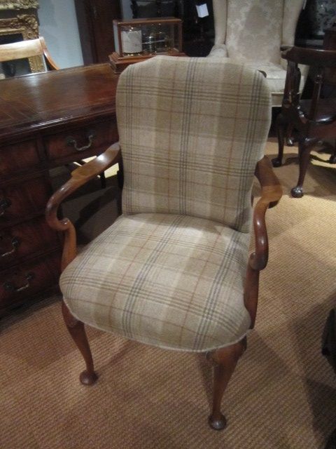 Art Deco Period Walnut Upholstered Desk Chair