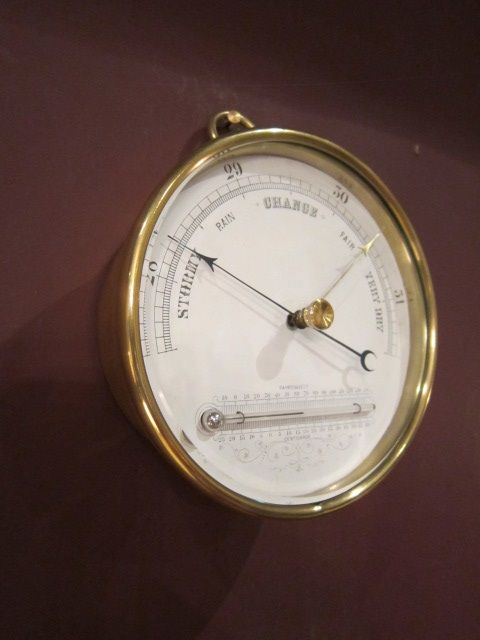 Late 19th Century Brass Marine Barometer