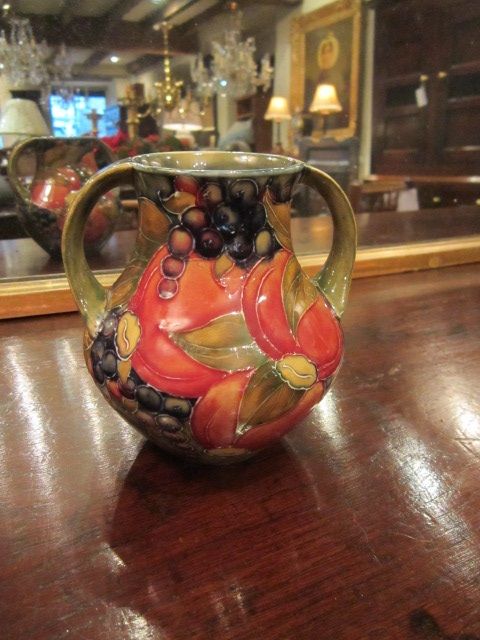 Rare Moorcroft Twin Handled Ochre Vase