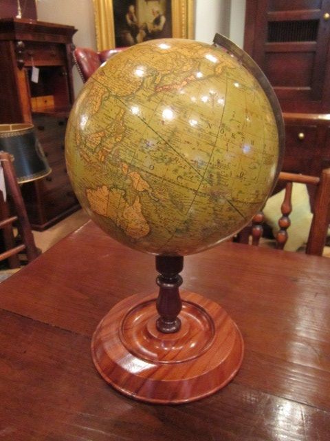 Rare Mid Victorian Plaster Terrestrial Globe