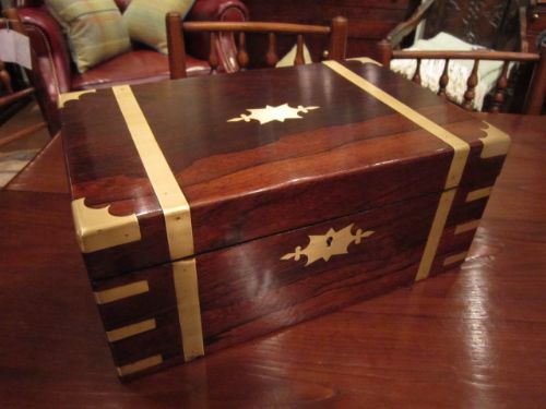 Top Quality Regency Rosewood Brass Bound Writing Slope