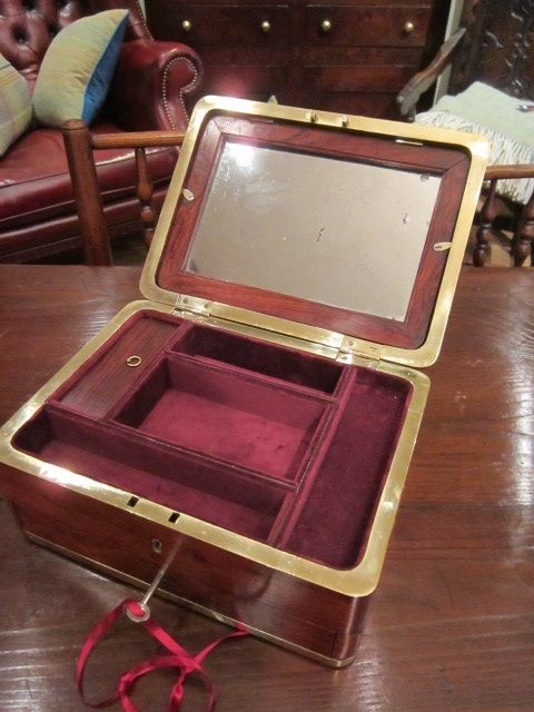 Fine Regency Brass Bound Jewellery Box