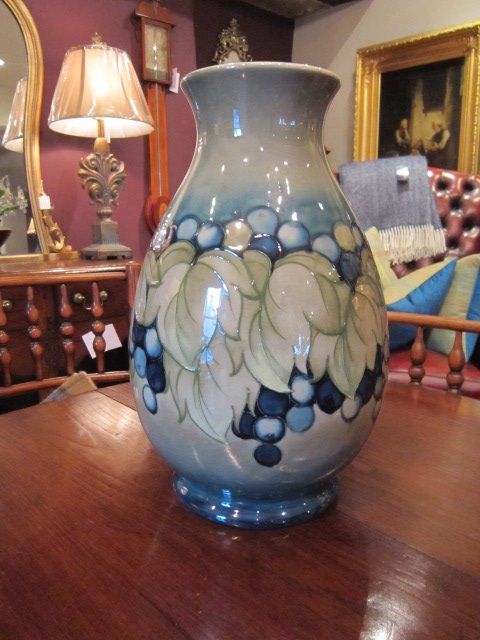 Superb Large Moorcroft Leaf & Berries Celandon Vase