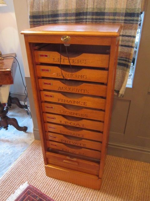 Top Quality Edwardian Polished Oak Filing Cabinet