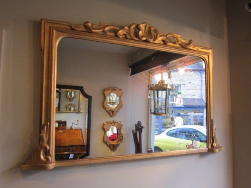 Decorative Mid Victorian Plaster Gilt Wall Mirror