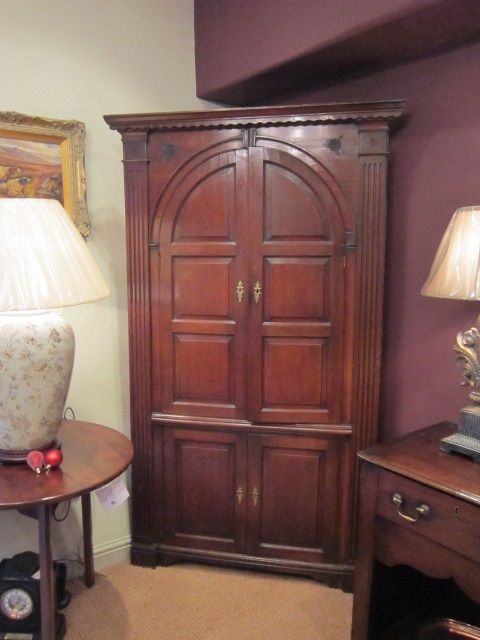 Superb Georgian Polished Oak Double Corner Cupboard