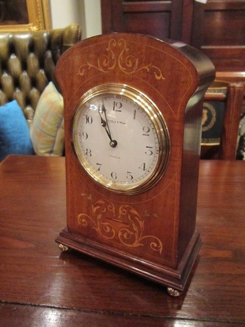 Art Nouveau Inlaid Mappin & Webb Mantel Clock