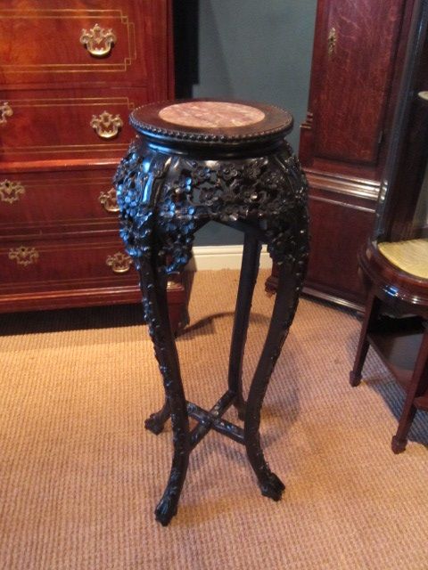 Top Quality Oriental Rosewood Carved Jardinere Stand