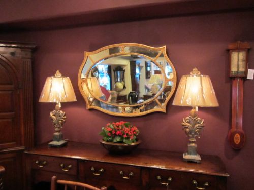 Superb George III Plaster Gilt Segmented Wall Mirror