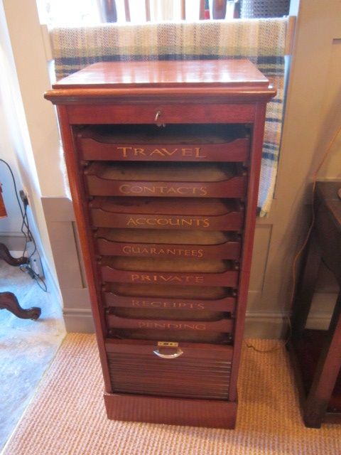 High Quality Edwardian Mahogany Tambour Filing Cabinet