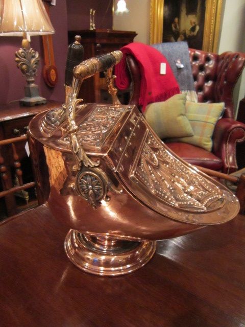 Impressive Victorian Copper Decorative Coal Helmet