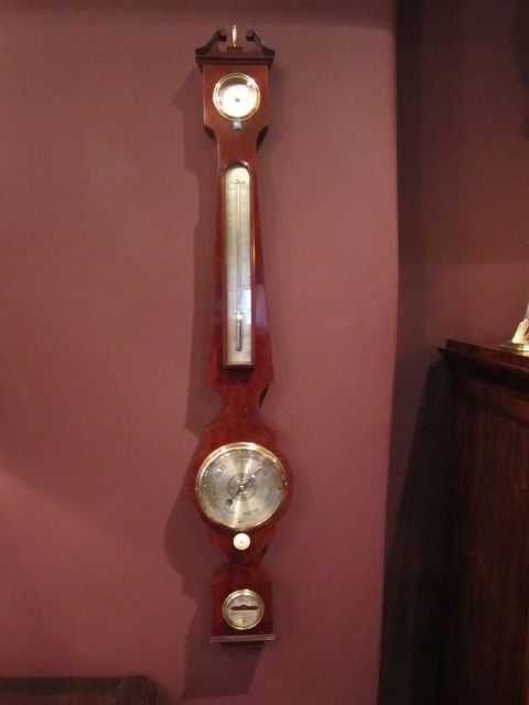 Rare William IV Flame Mahogany 5" Wheel Barometer