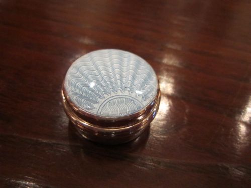 Art Deco Silver & Pale Blue Enamel Pill Box