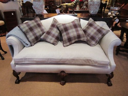 Fine George III Style Double Walnut Framed Settee