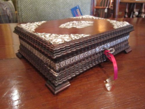 Quality Victorian Silver Mounted Jewellery Box