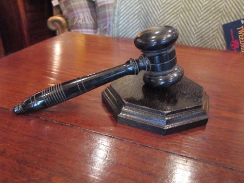 Rare Victorian Ebony Gavel & Pad