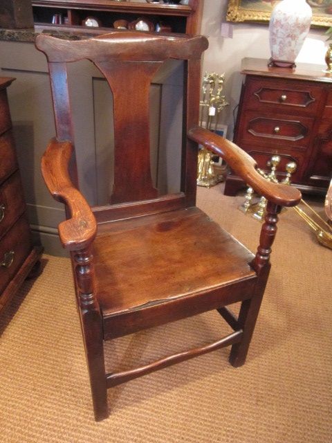 Original George II Oak Country Carver Armchair