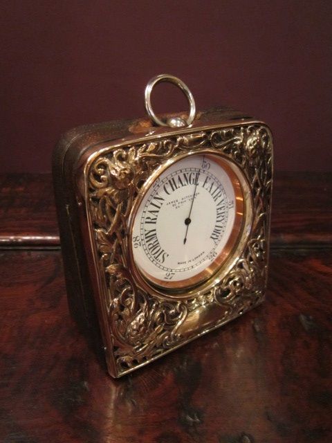 Fine Edwardian 9ct Gold Table Top Pocket Barometer
