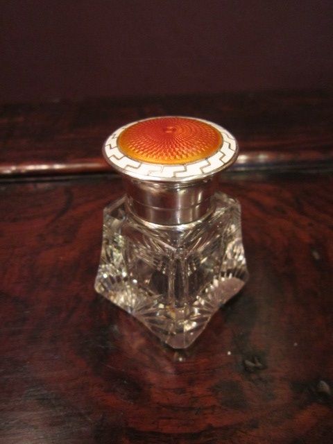 Fine George V Silver & Enamel Topped Scent