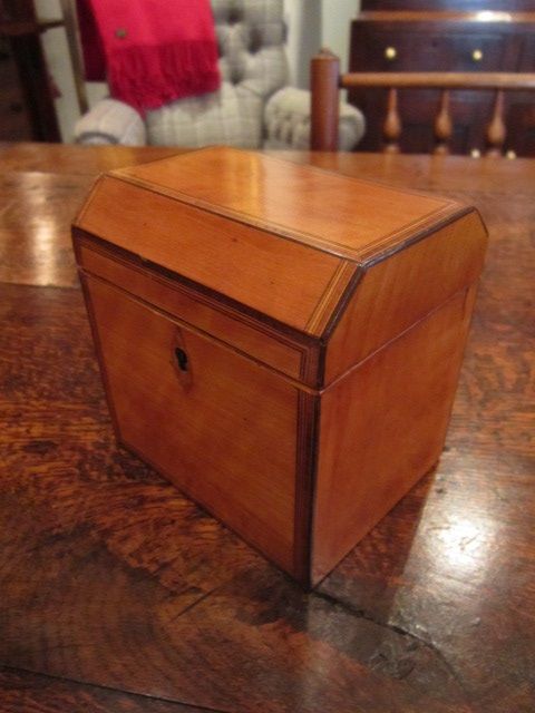 Small George III Satinwood Tea Caddy