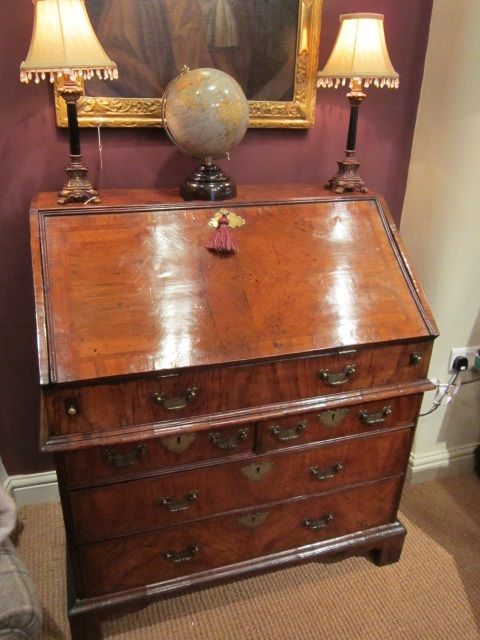 Fine George II Period Figured Walnut Bureau