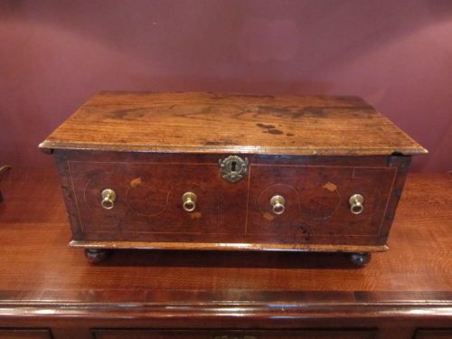 Rare William & Mary Period Inlaid Lace Box
