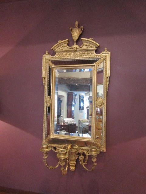 Fine Regency Plaster Gilt Girondelle Wall Mirror