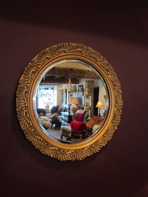 Small Edwardian Plaster Gilt Rococo Wall Mirror