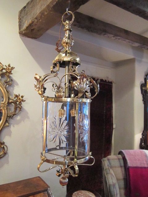 Stunning Victorian Cut Glass Hall Lantern