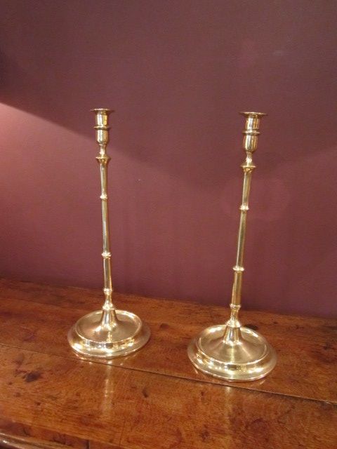 Pair of Tall Mid 19th Century Church Candlesticks